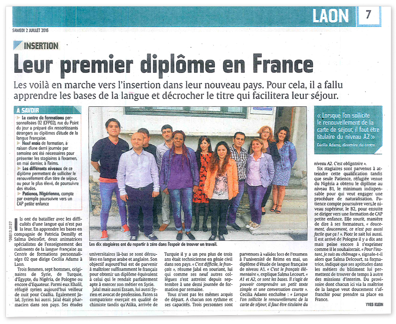 Article de presse Journal l'Union